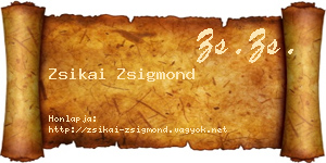 Zsikai Zsigmond névjegykártya